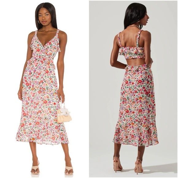 Astr Dresses & Skirts - ASTR Wildflower Midi Dress In Red Floral
